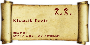 Klucsik Kevin névjegykártya
