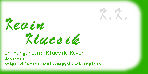 kevin klucsik business card